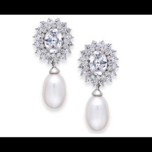 NWT Arabella pearl Swarovski earrings sterling